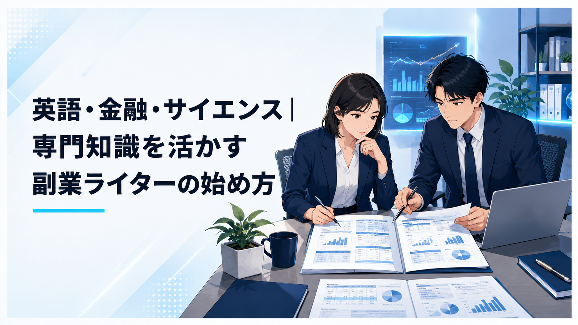 日本語と英語の決算資料を並べて確認するIR翻訳者と上場企業の開示担当者