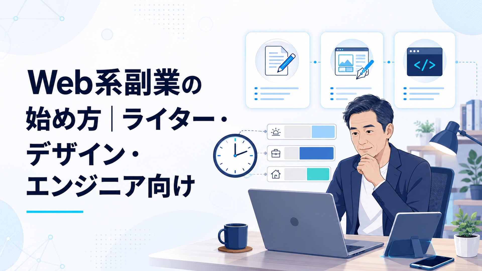 Webライター、Webデザイン、Webエンジニアの三つを生活時間に合わせて比較する40代会社員